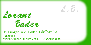 lorant bader business card